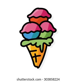 ice cream color doodle