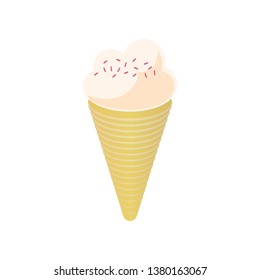 Ice cream color icon simple flat style illustration isolated on white background.