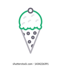 ice cream color line vector icon