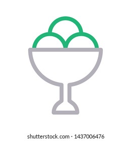 ice cream color line vector icon