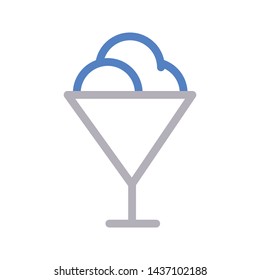 ice cream color line vector icon