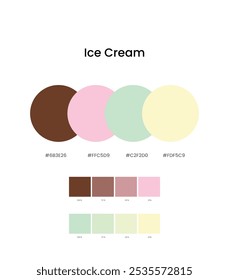Ice Cream color palette,color codes, Hex color codes, RGB and HSL values with our color picker, color chart