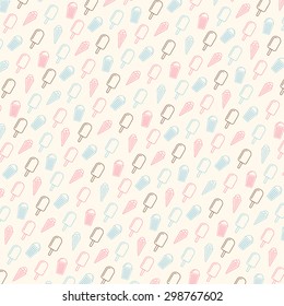 Ice cream color pattern. Vector illustrations for your business. 