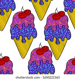 
ice cream colored vector illustration a white background
