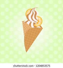 Ice cream colorful background dessert fast food concept flat design vector illustration