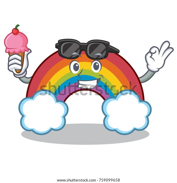 Ice Cream Colorful Rainbow Character Cartoon Stock Vector Royalty Free 759099658 - cartoon rainbow roblox character