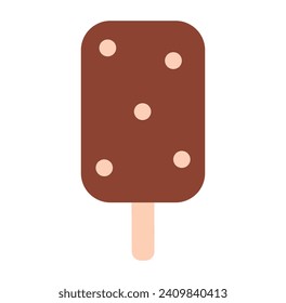 Ice cream of colorful set. A playful illustration seamlessly blends creative design with the delectable charm of chocolate ice cream. Vector illustration.