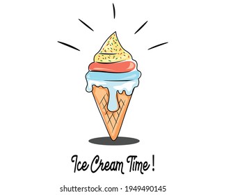 Crema de hielo con un vector de rociado colorido