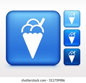 Ice Cream Colorful Square Button