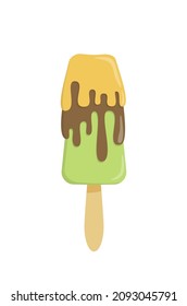Ice cream. Colorful stick. Frozen stick confection. Isolated vector stock illustration EPS 10 on white background 