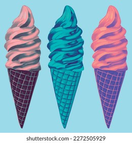 Ice Cream colorfull vector illustration