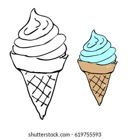 ice cream for coloring