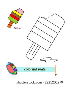 Ice cream coloring page for kids