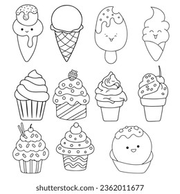 Ice cream coloring page for kids