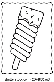 Ice Cream Coloring Pages Illustration Art Hand Drawn Line Art