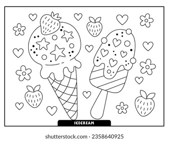 Ice cream coloring pages for kids