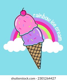 ICE CREAM OF COLORS AND MAGIC RAINBOW