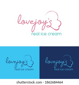 Ice cream company logo design template, an abstract Ice cream logotype vector icon, business
