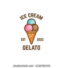 Ilustración vectorial del logotipo de la empresa de helados