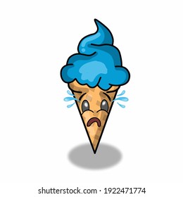 Ice cream con character vector template design illustration