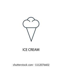 ice cream concept line icon. Simple element illustration. ice cream concept outline symbol design from beach set. Can be used for web and mobile UI/UX