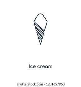 Ice cream concept line icon. Linear Ice cream concept outline symbol design. This simple element illustration can be used for web and mobile UI/UX.