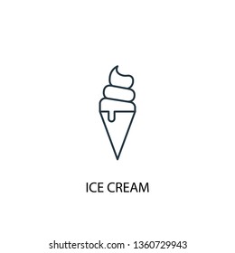 ice cream concept line icon. Simple element illustration. ice cream concept outline symbol design. Can be used for web and mobile UI/UX