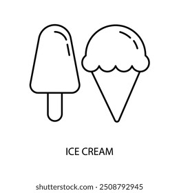 ice cream concept line icon. Simple element illustration. ice cream concept outline symbol design.