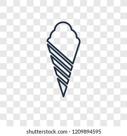 Ice cream concept vector linear icon isolated on transparent background, Ice cream concept transparency concept in outline style