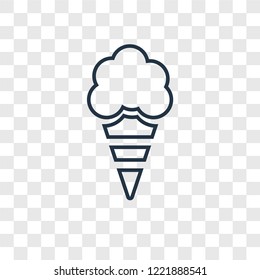 Ice cream concept vector linear icon isolated on transparent background, Ice cream concept transparency concept in outline style