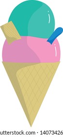 ice cream in a cone