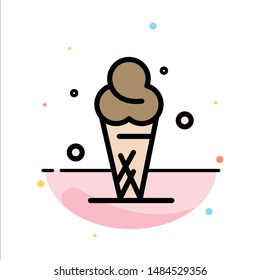Ice Cream, Cream, Ice, Cone Abstract Flat Color Icon Template. Vector Icon Template background
