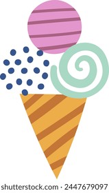 Ilustración vectorial Abstractas de helado de cono