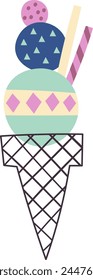Ice Cream Cone Abstract Vector Illustration