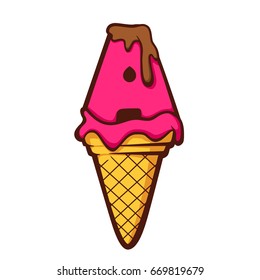 Ice cream Cone with Alphabet Letter A