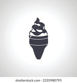 Ice cream cone with Ice cream balls icon.