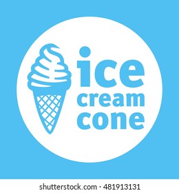 ice cream cone blue logotype