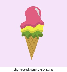 ice cream cone with bright balls