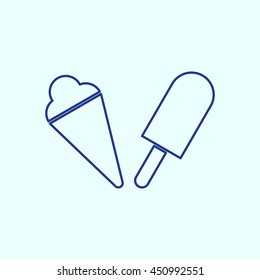 Ice cream Cone & Candy Line icon. Eps-10.