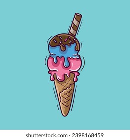 ice cream cone cartoon character