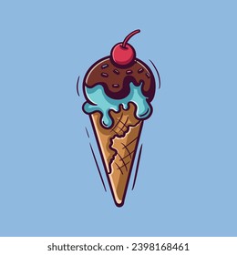 ice cream cone cartoon character