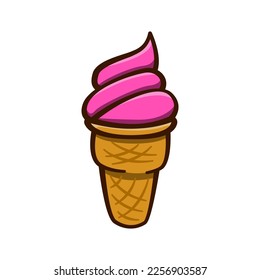 ice cream cone cartoon illustration concept