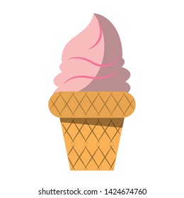 Ice cream cone cartoon isolated vector illustration graphic design