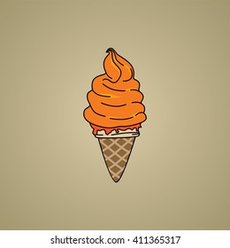 ice cream cone cartoon theme vector art illustration