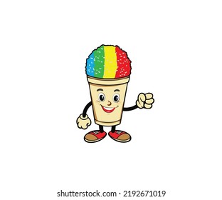 ice cream cone character logo design vector