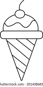 Cono de helado con cerezas