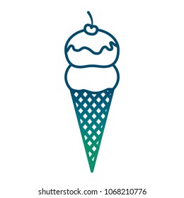 ice cream in cone with cherry