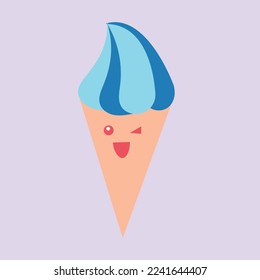 ice cream cone with chocolate, ice cream cone