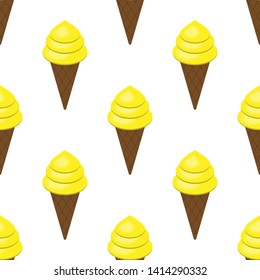 Ice cream cone chocolate vector seamless pattern