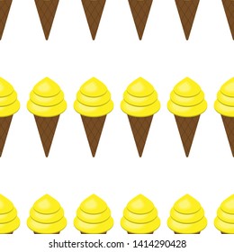Ice cream cone chocolate vector seamless pattern